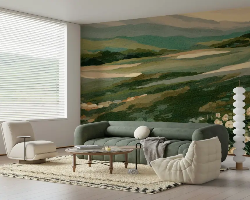 Floral Meadow Vista Wall Mural