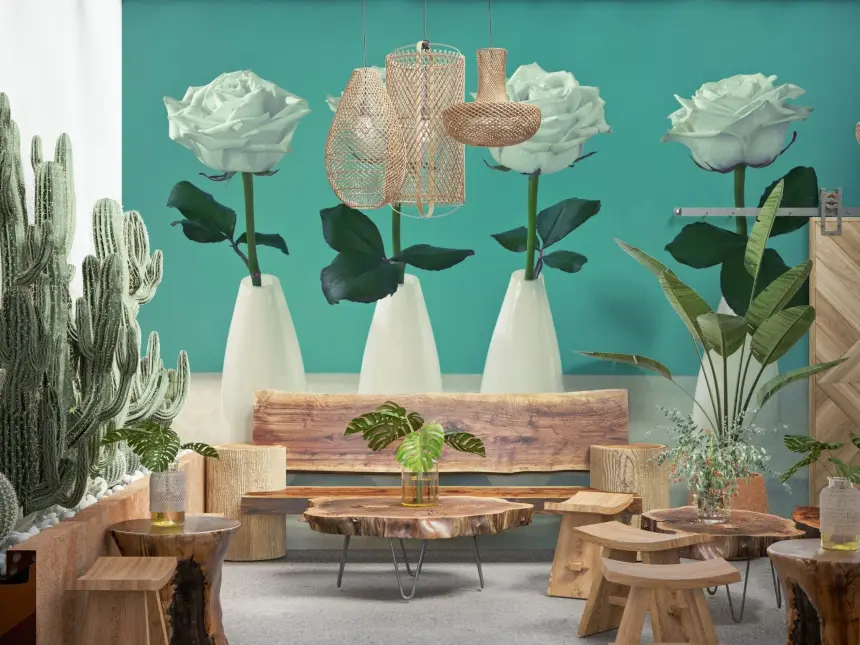Floral Quartet Wall Mural