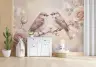 Whimsical Birds and Pink Roses Wallpaper 8