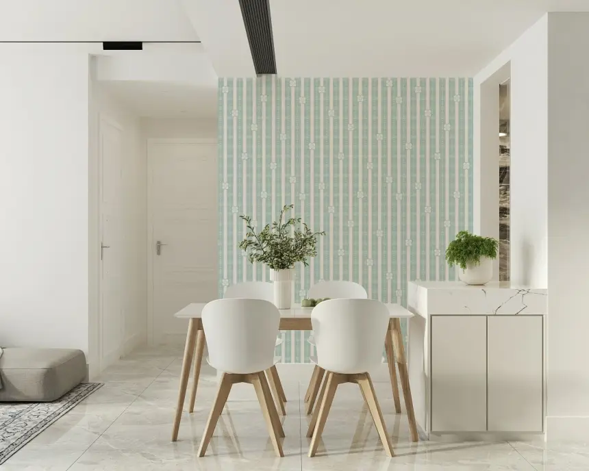 Floral Stripe Serenity Wallpaper