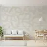 Warm Beige Meandering Abstract Lines Wallpaper Mural 8