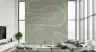Serene Flowing Lines Abstract Green Wall Mural 7
