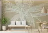 Beige Cream Organic Strands Abstract Wall Mural 8
