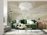 Beige Cream Organic Strands Abstract Wall Mural 6
