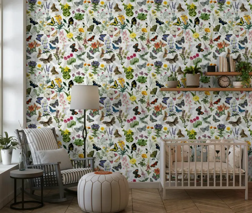 Fluttering Blooms Wallpaper