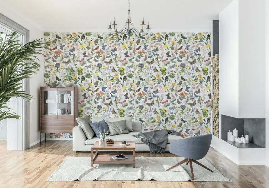 Fluttering Blooms Wallpaper