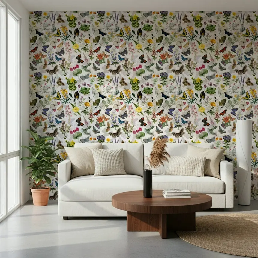 Fluttering Blooms Wallpaper
