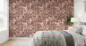 Terracotta Folk Floral Block Print Wallpaper 6