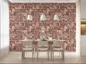Terracotta Folk Floral Block Print Wallpaper 7