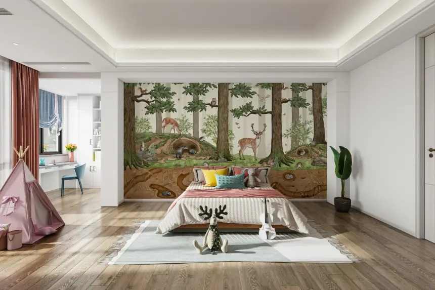 Forest Friends Hideaway Wall Mural