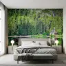 Lush Pine Forest Lake Scenic Wall Mural 7