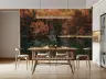 Vibrant Autumn Forest Reflected Lake Mural 7