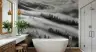 Diagonal Fog Layered Forest Greyscale Wall Mural 8