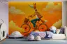 Whimsical Fox on Bicycle Textured Wall Mural 8