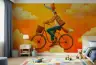 Whimsical Fox on Bicycle Textured Wall Mural 7