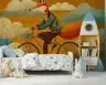 Whimsical Fox on Bicycle Adventure Wall Mural 7
