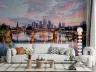 Twilight Cityscape River Reflections Mural 6