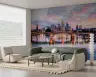 Twilight Cityscape River Reflections Mural 7