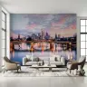 Twilight Cityscape River Reflections Mural 8