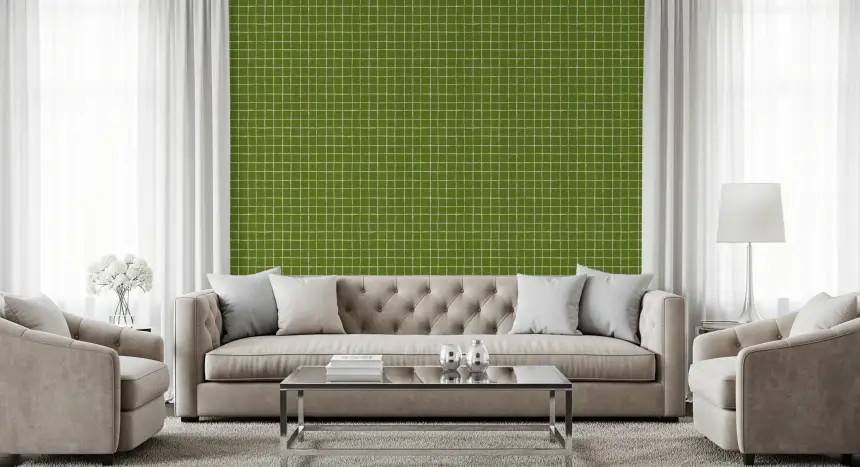 Fresh Green Check Wallpaper