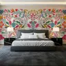 Vibrant Folk Art Floral Botanical Wall Mural 8