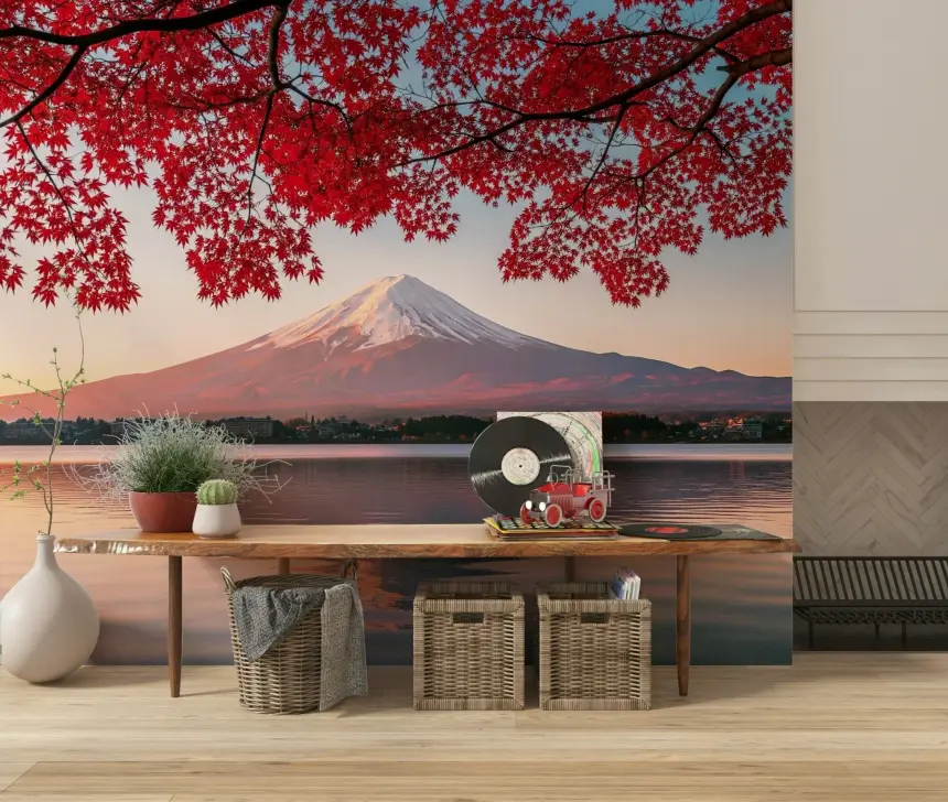Fuji's Autumn Glow Wall Mural