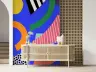 Vivid Geometric Cut-Outs Royal Blue Wallpaper Mural 8