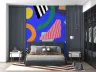 Vivid Geometric Cut-Outs Royal Blue Wallpaper Mural 6