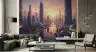 Grand Futuristic Metropolis Sunset Wall Mural 7