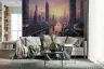 Grand Futuristic Metropolis Sunset Wall Mural 6