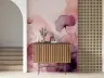 Ethereal Pink and Mauve Floral Watercolour Wall Mural 8