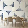 Modern Blue Geometric Circle Wall Mural 8