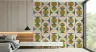 Teal and Gold Geometric Circle Pattern Wallpaper 6