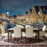 Illuminated European City Night Wall Mural 7