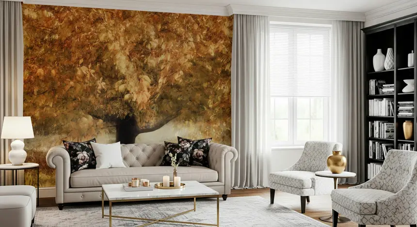 Gilded Leaves Wall Mural -2140317