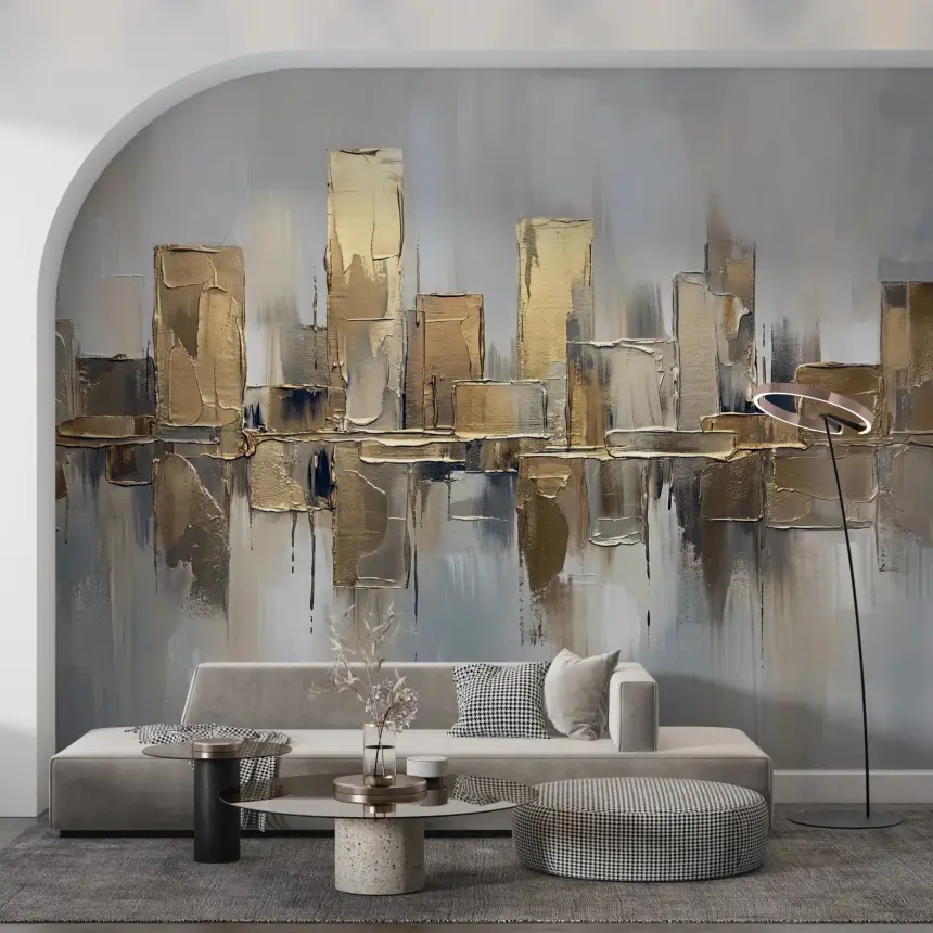 Gilded Metropolis Wall Mural