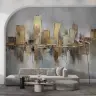 Contemporary Gilded Cityscape Wall Mural 7