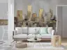 Contemporary Gilded Cityscape Wall Mural 6