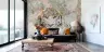 Abstract Gilded Tiger Art Wall Mural with Collage Background 8