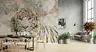 Abstract Gilded Tiger Art Wall Mural with Collage Background 7