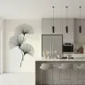 Minimalist Ginkgo Leaf Line Art Wall Mural 6