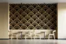 Art Deco Gold & Black Geometric Fan Wall Mural 8