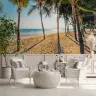 Tropical Palm Tree Avenue Golden Sand Beach Wall Mural 6