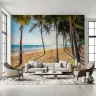 Tropical Palm Tree Avenue Golden Sand Beach Wall Mural 7