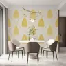 Golden Leaf Trellis Pattern Wallpaper 8