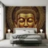 Serene Golden Buddha Head Wall Mural 6