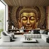 Serene Golden Buddha Head Wall Mural 8