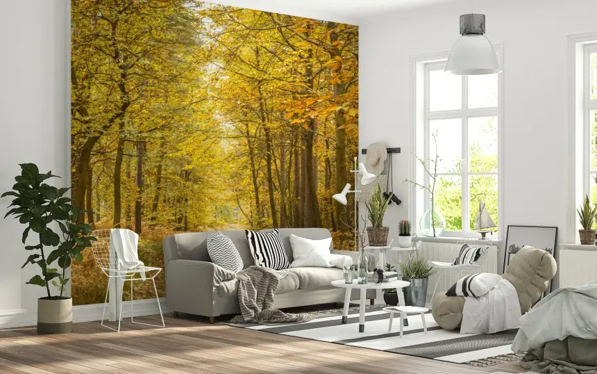 Golden Canopy Trail Wall Mural