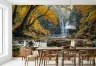 Golden Autumn Waterfall Scenic Mural 7