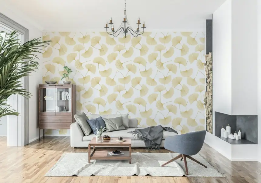 Golden Ginkgo Breeze Wallpaper